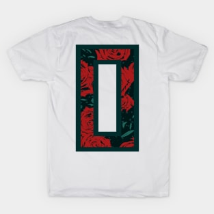 Modern Rose Floral Initial Name Alphabet - Letter O T-Shirt